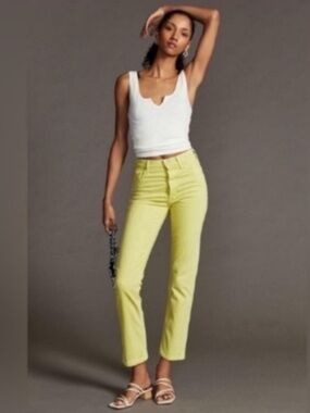 Mother SUPERIOR Jeans 27 The Tomcat Straight Leg in Citron